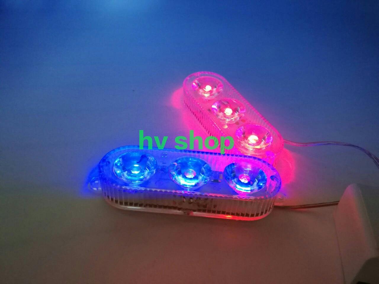 den led xe may Cặp đèn chớp xanh đỏ H6 3led ( xanh đỏ ) ( 1 bộ )