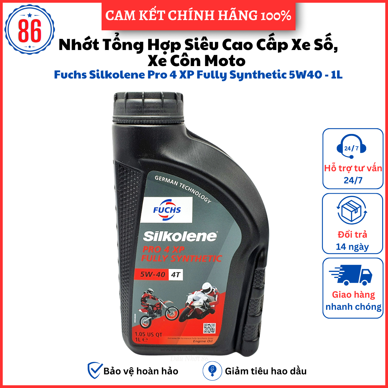 Nhớt tổng hợp siêu cao cấp Fuchs Pro 10W40-5w40 chiết lẻ cho các loại xe