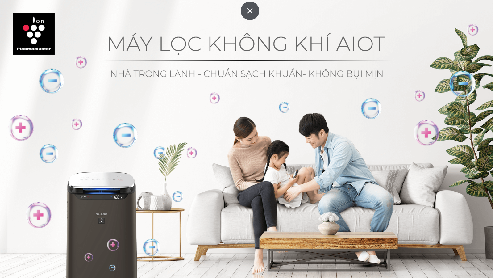 Máy lọc không khí Sharp FP-J80EV-H - Hàng chính hãng