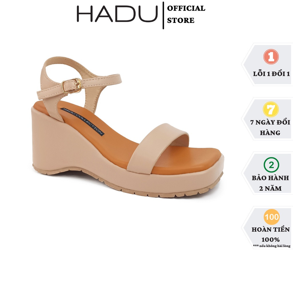 Giày sandal đế xuồng 8cm quai ngang Tamira HADU MX15 Bảo hành 24 tháng