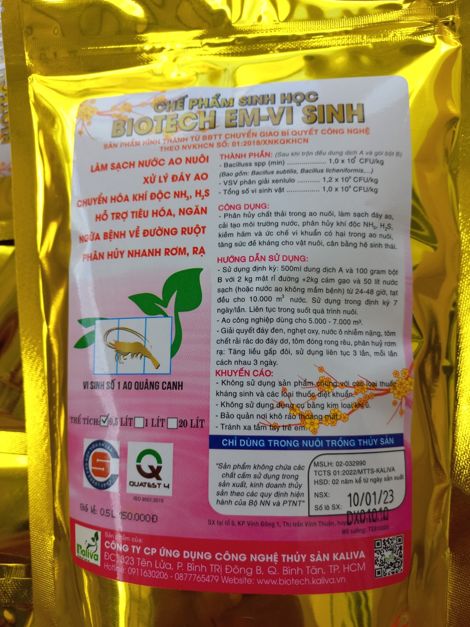 Chế phẩm sinh học BIOTECH EM-VI SINH