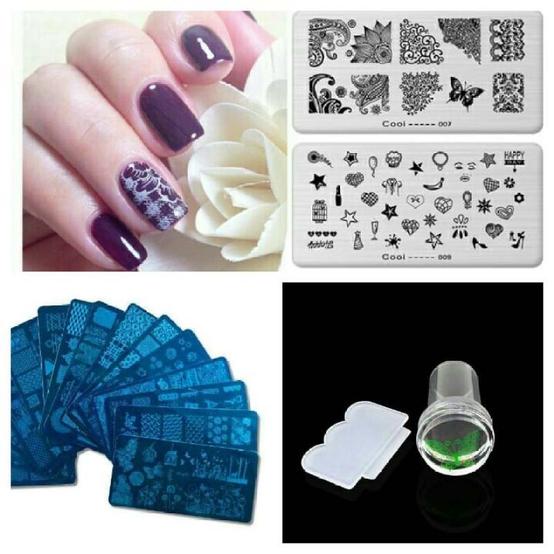 Bộ Con dấu và khuôn in tạo hình trang trí móng tay nghệ thuật chuyên dụng