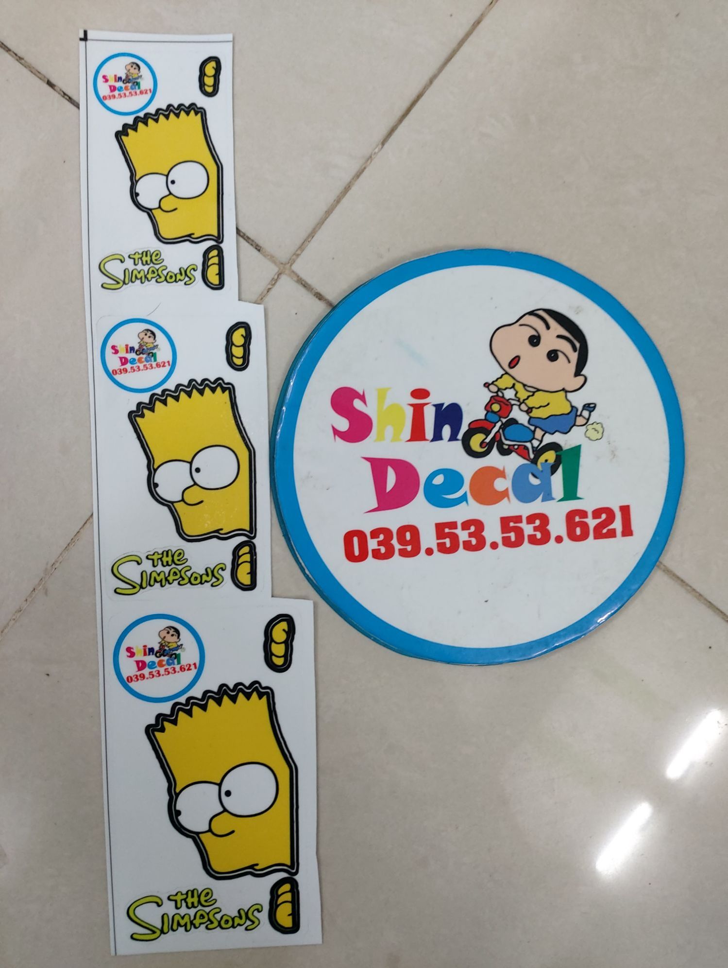 Combo 3 con simpsons dán biển số điện thoại