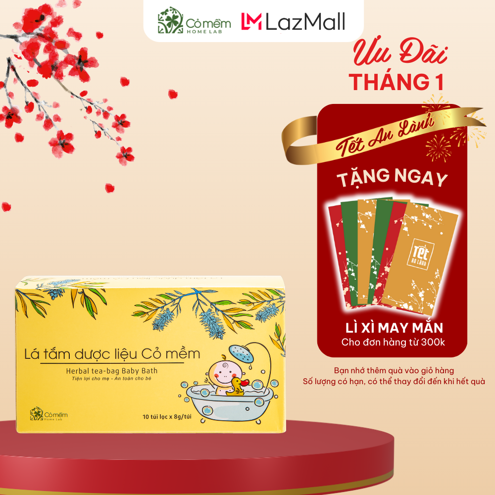Lá Tắm Dược Liệu Cỏ Mềm Dành Cho Bé Yêu