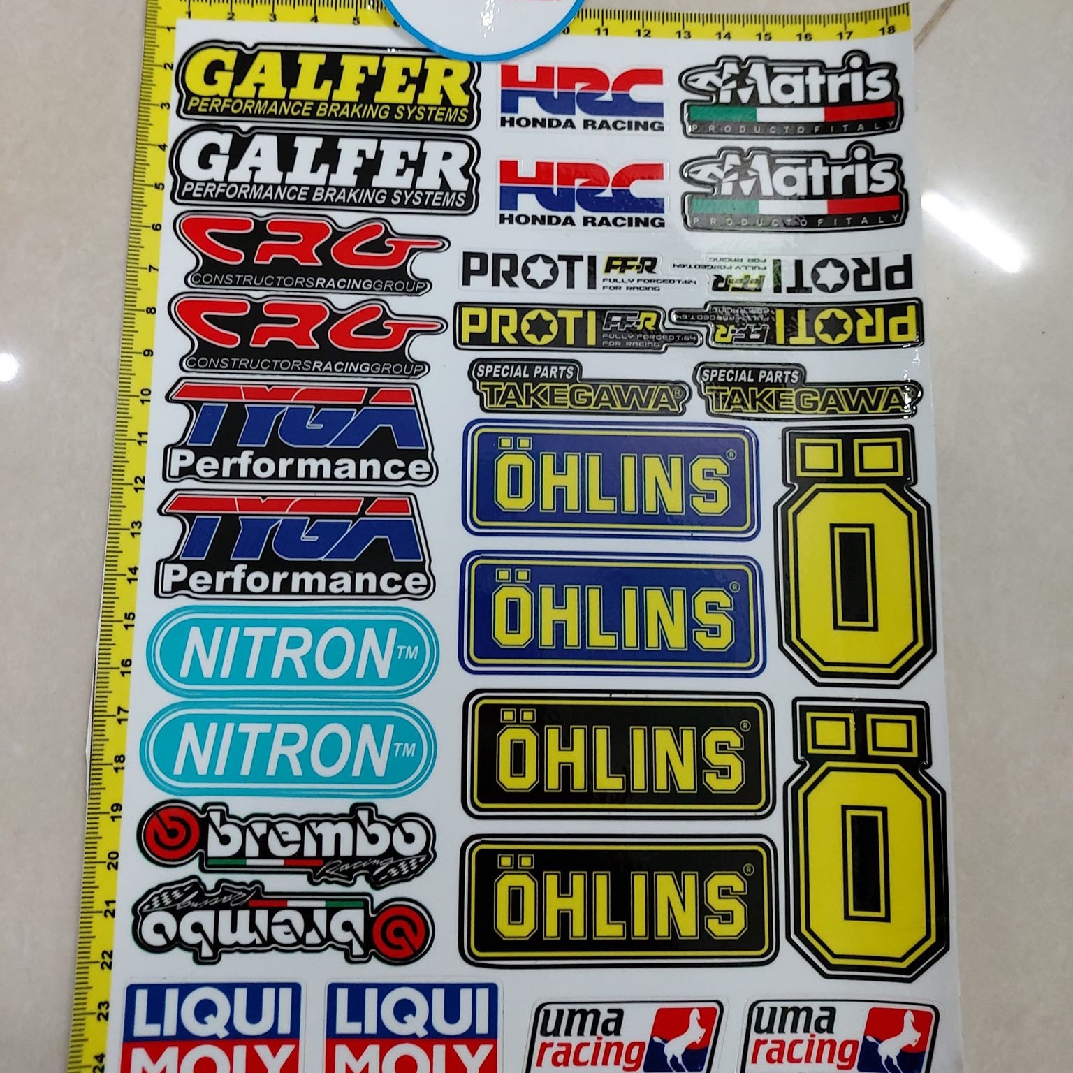 Set tem logo sticker trắng