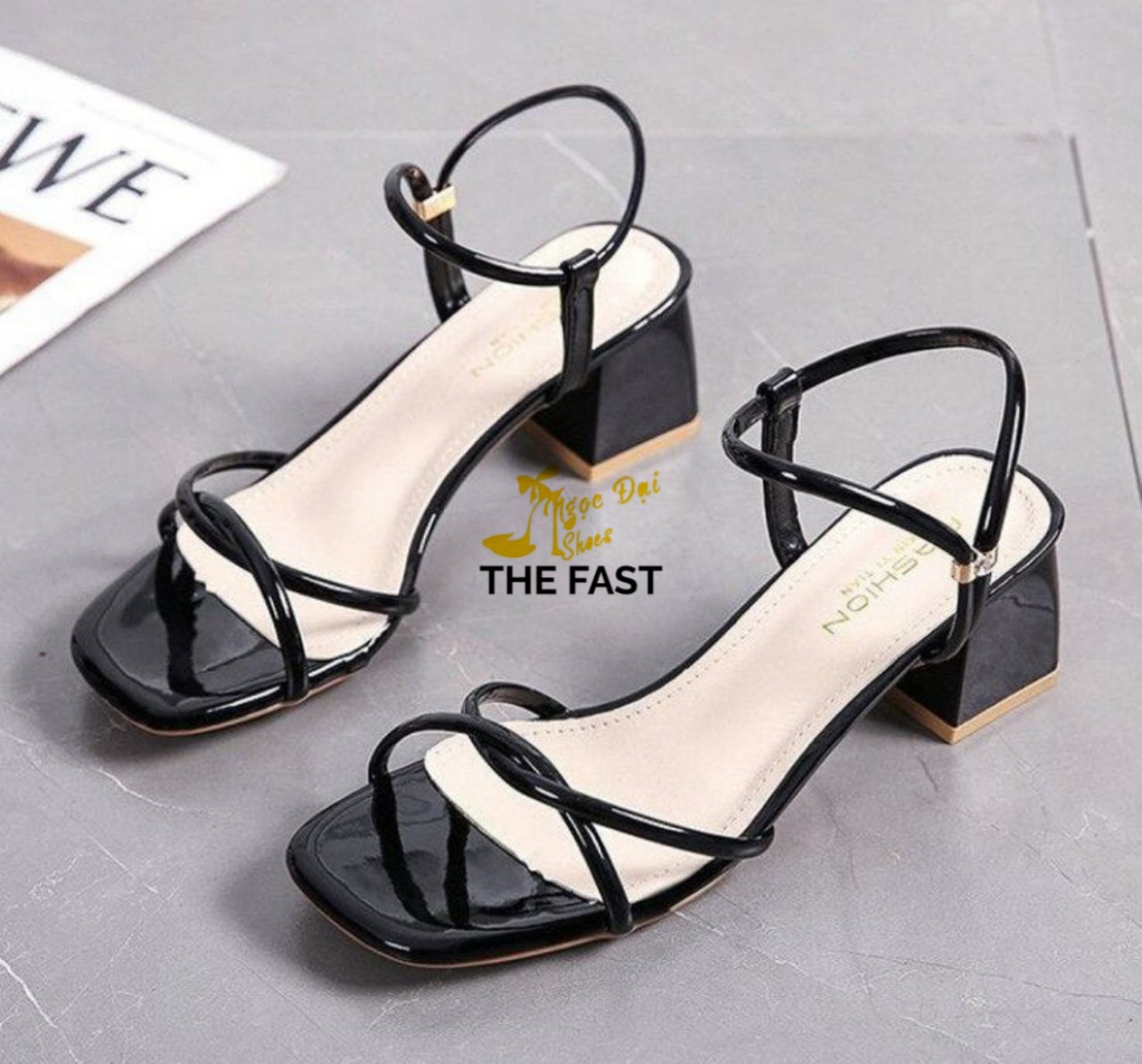 Giày xăng đan  nữ gót thô cao 5cm gót thô mới NĐ232