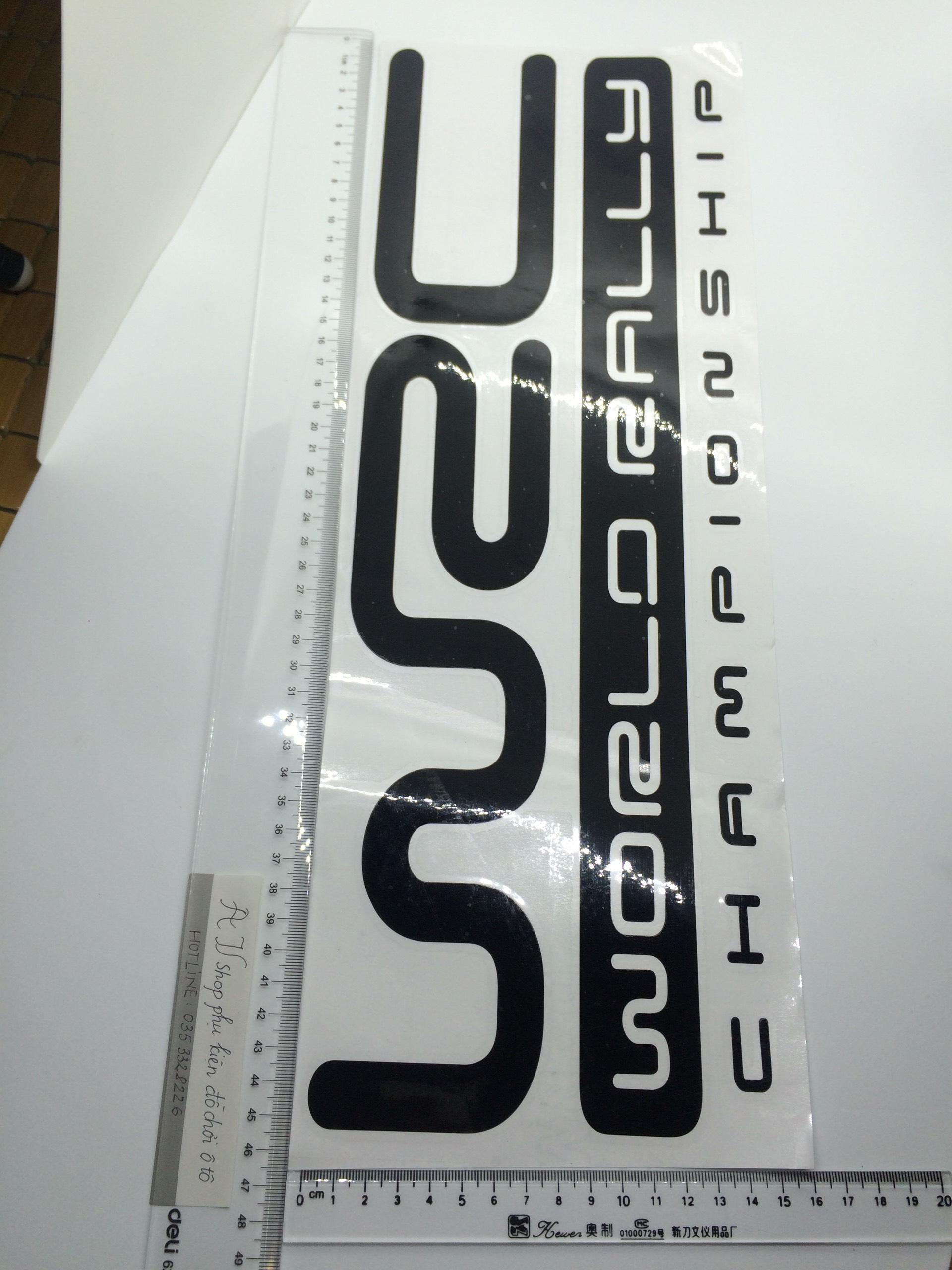 1 bộ 2 chiếc decal WRC CHAMPIONSHIP 45 X 20 màu đen