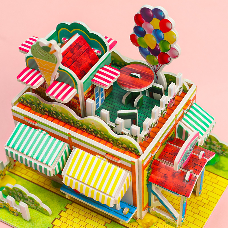 Đồ chơi lắp ráp trẻ em mô hình ngôi nhà 3D 2114cm biệt thự bằng mút xốp   giấy  Lazadavn