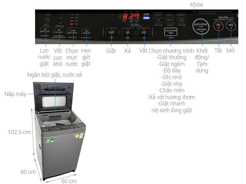 Bảng giá Máy Giặt Toshiba inverter 10kg AWDUH1100GV(DS) Điện máy Pico