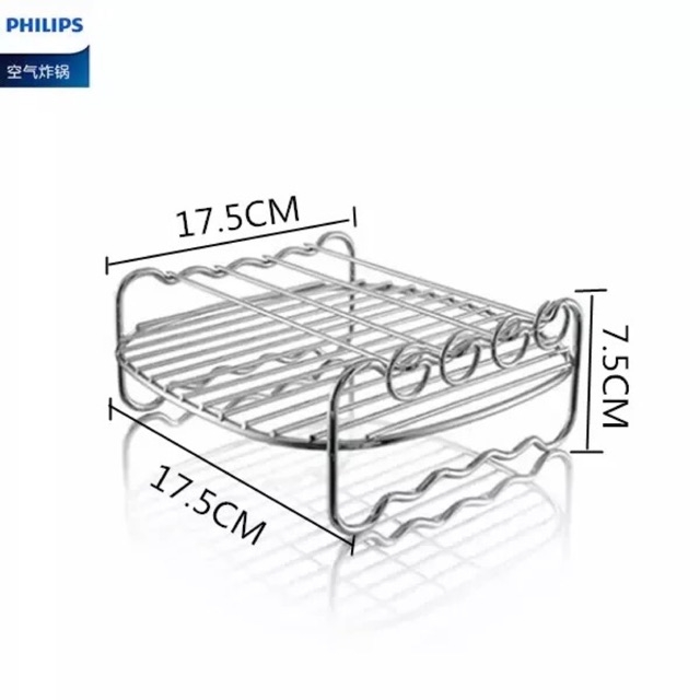[Phụ kiện nồi chiên không dầu Philips] Vỉ nướng hai tầng, kèm que xiên thịt