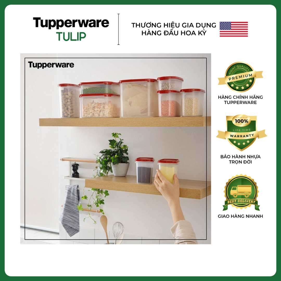 BỘ HỘP KỆ BẾP MODULAR MATE SUPER KITCHEN (9 HỘP) TUPPERWARE CHÍNH HÃNG