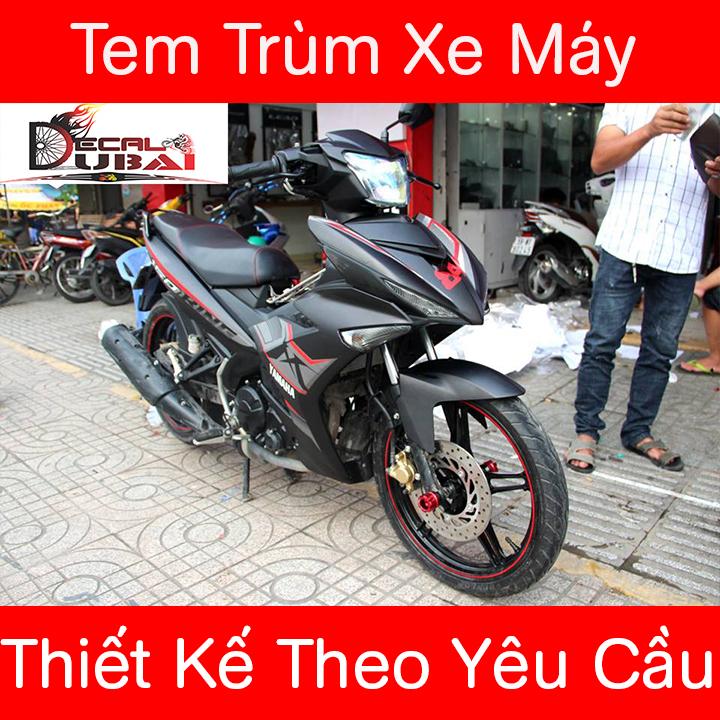 Tem Trùm Exciter 150 Đen Nhám Chỉ đỏ