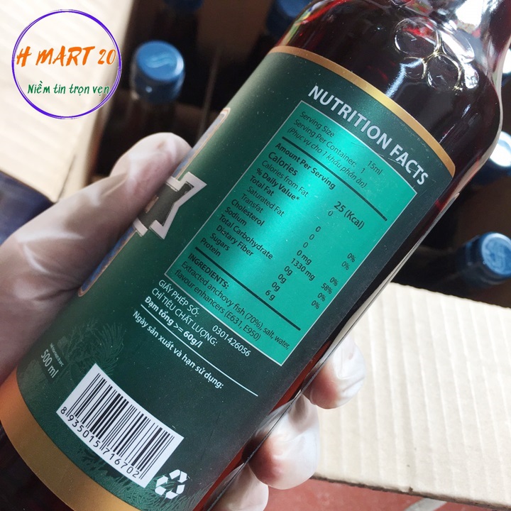Nước mắm hạnh phúc cá cơm 60 độ đạm 500ml