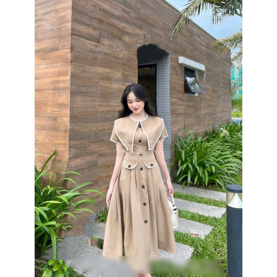 Váy nhung nữ cổ thuyền hot trend