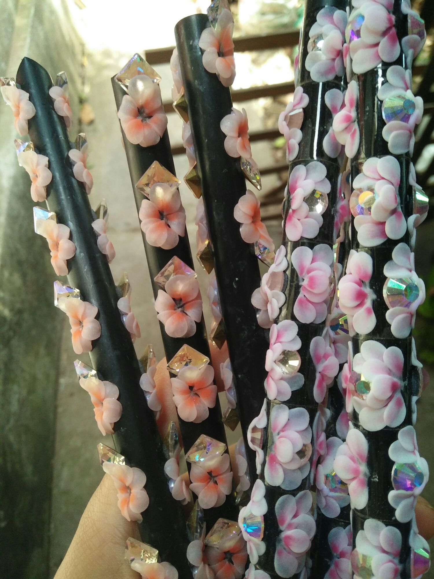 hoa bột gắn móng set 10 bông