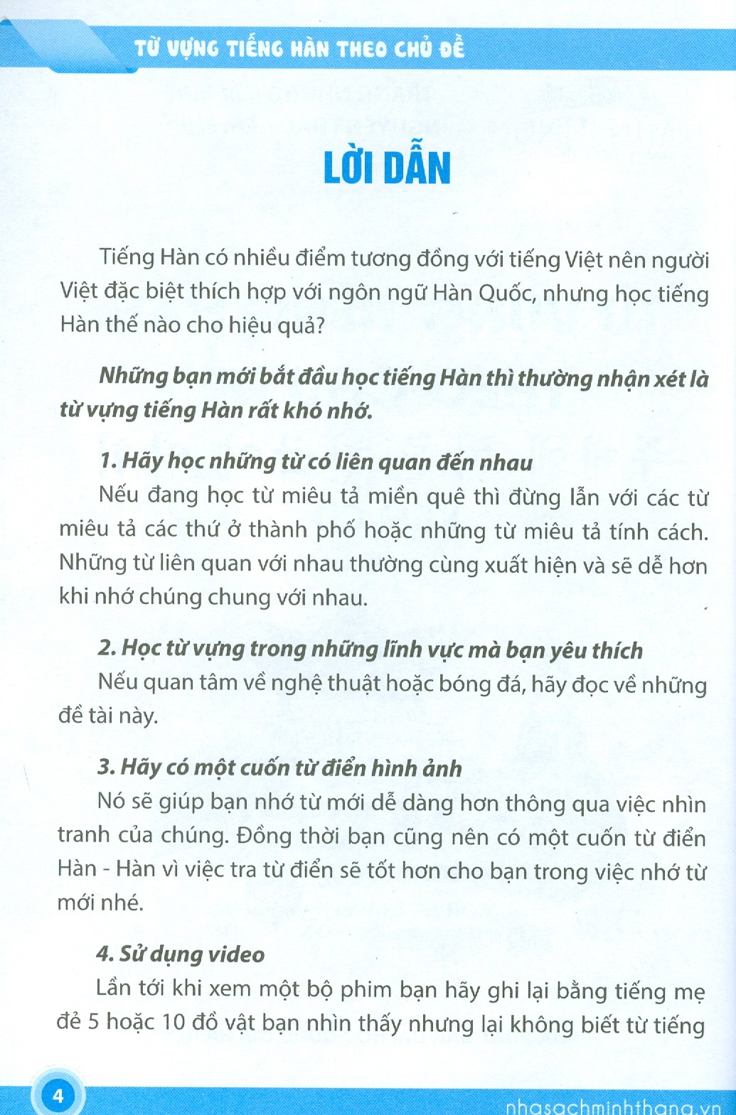 Từ Vựng Tiếng Hàn Theo Chủ Đề