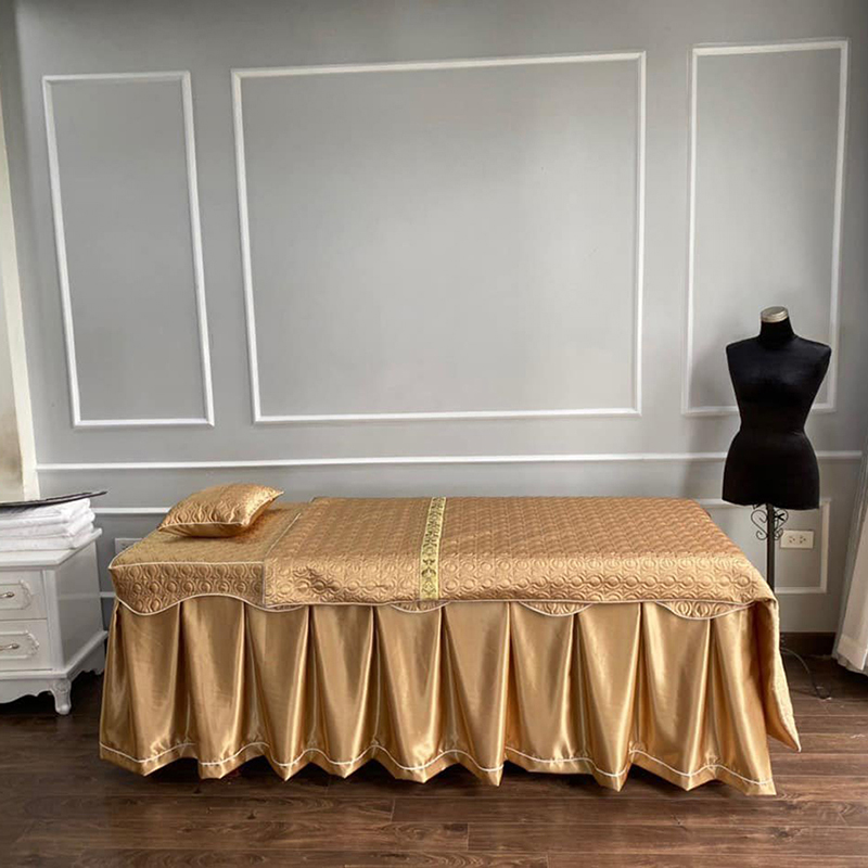 Ga giường vải phi lụa trần bông chuyên dùng cho spa, nối mi, phun xăm kích thước may theo yêu cầu - full màu - inbox báo kt