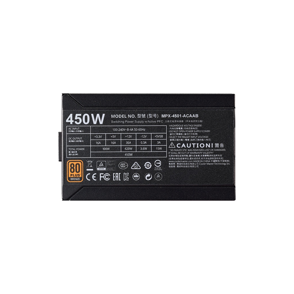 Nguồn máy tính Cooler Master MWE V2 230V 450 450W 80 Plus Bronze