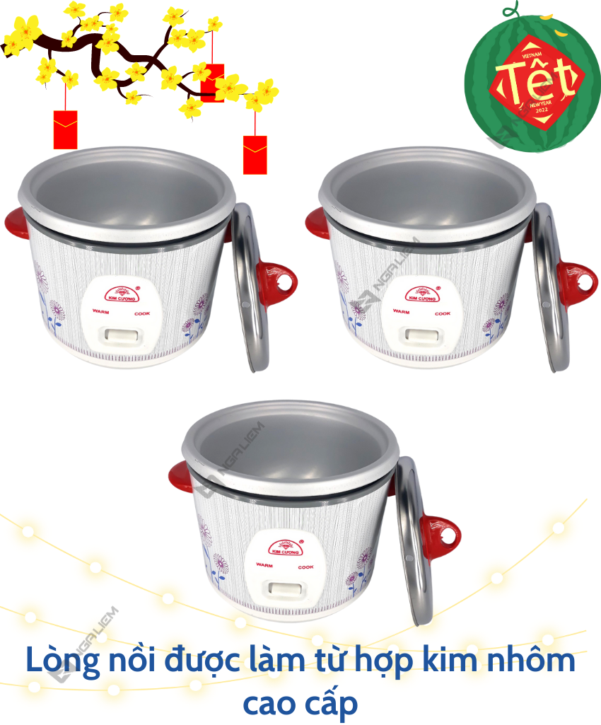 Nồi Cơm Điện 2.2 lít Kim Cương (Nắp rời)