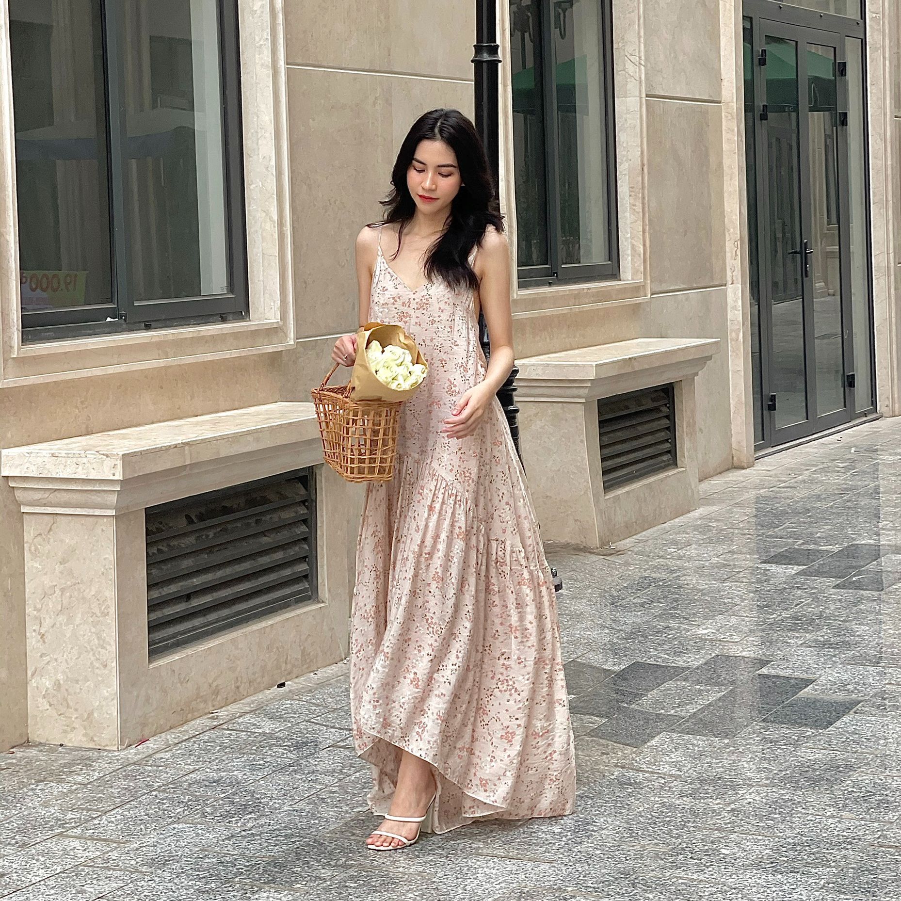 Lemonchic - đầm maxi hoa - d157