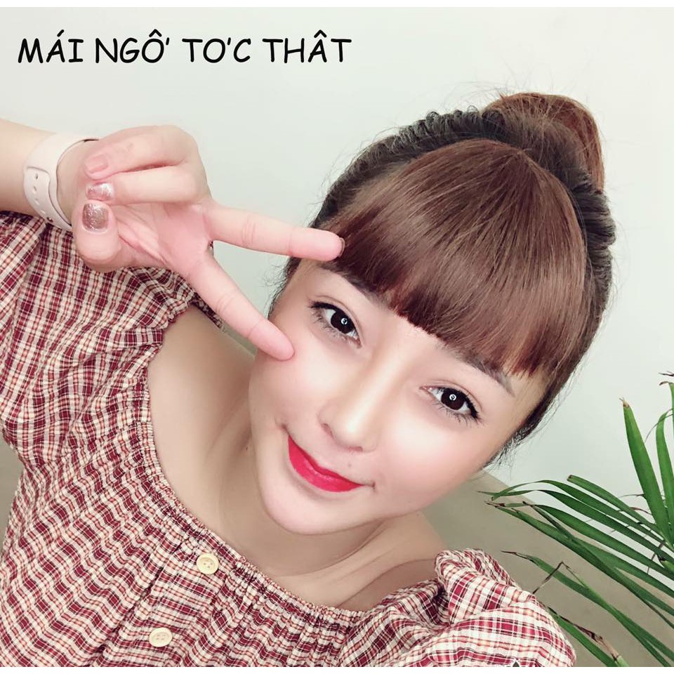 Mái ngố tóc thật dệt tay 100% | Hình thật + video thật