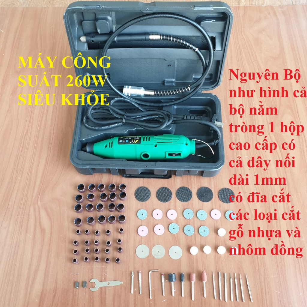 Máy mài mini cầm tay cực mạnh kèm 32 đầu khoan cắt mài - máy mài khuôn cầm tay