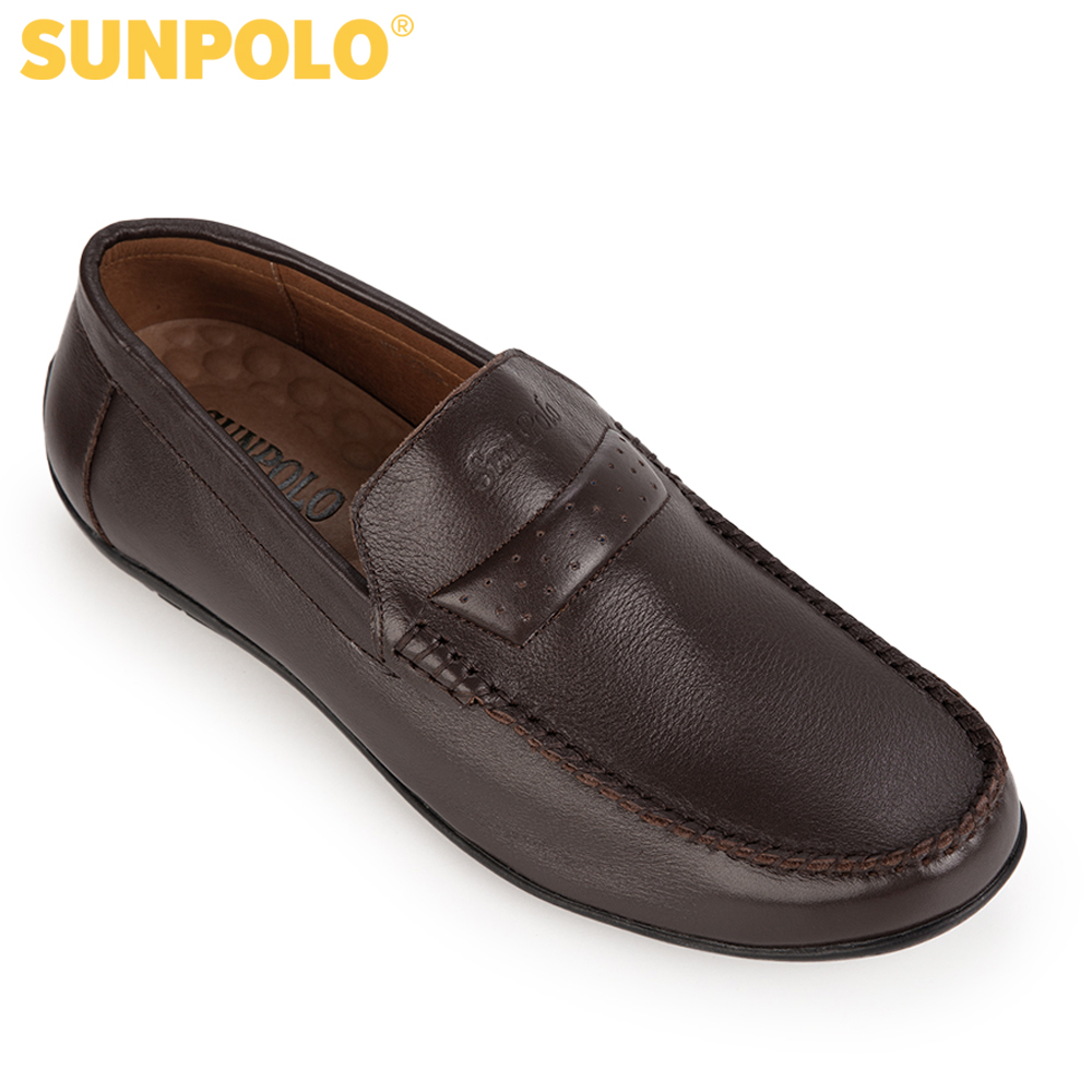 Giày Lười Nam Da Bò SUNPOLO SUMU2589 (Đen, Nâu)