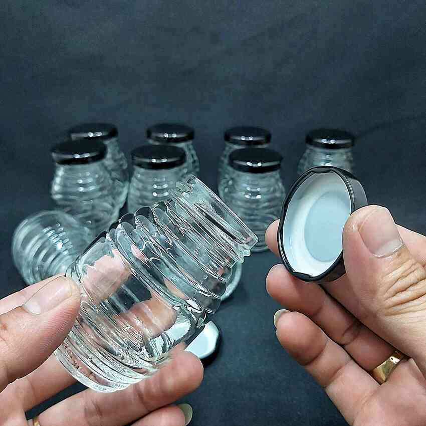 Hũ Làm Sữa Chua Thủy Tinh 100ML (combo 20 cái) con ong  nắp thiếc đen –  Hũ Chưng Yến 100ML - Hủ Yaourt Thủy Tinh - Hũ Gia Vị