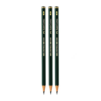 Faber-Castell-119043-Bút Chì Đen Castell 9000 - 2B (3 Cây)