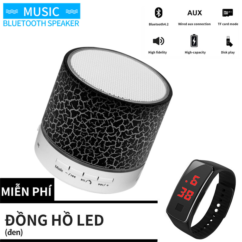 [Đồng hồ LED miễn phí] COD Mini Bluetooth LED nhấp nháy Loa Bluetooth Mini Loa di động với đèn LED Loa mini