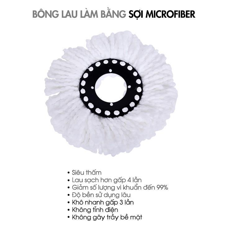 COMBO 3-5 Bông lau nhà đa năng xoay 360 độ, sợi Microfiber siêu thấm hút( Giao màu ngẫu nhiên)