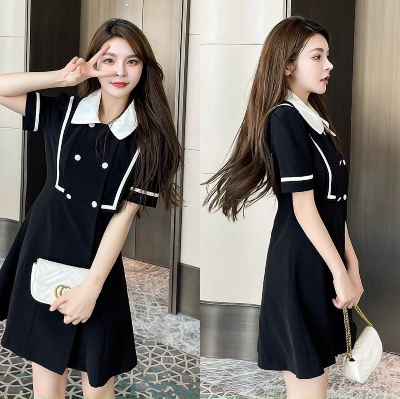 Đầm viền trắng Big size siêu xinh (60-90 ký)
