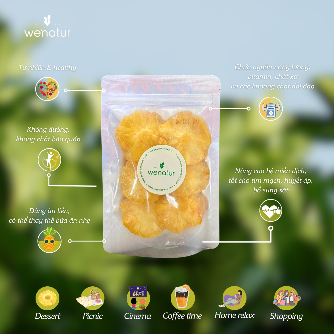 Dứa sấy dẻo we'natur 200g