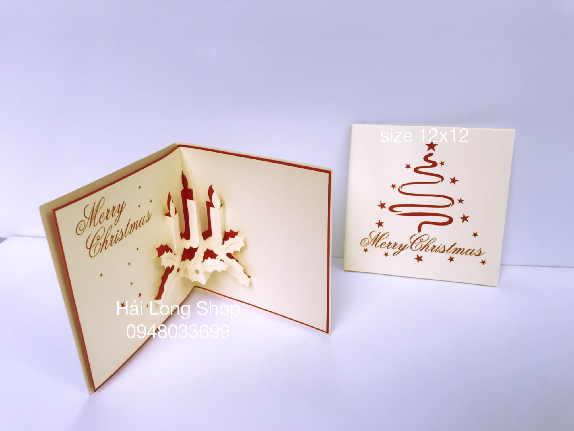 Nến Giáng Sinh 2  - Noel - Thiệp 3D