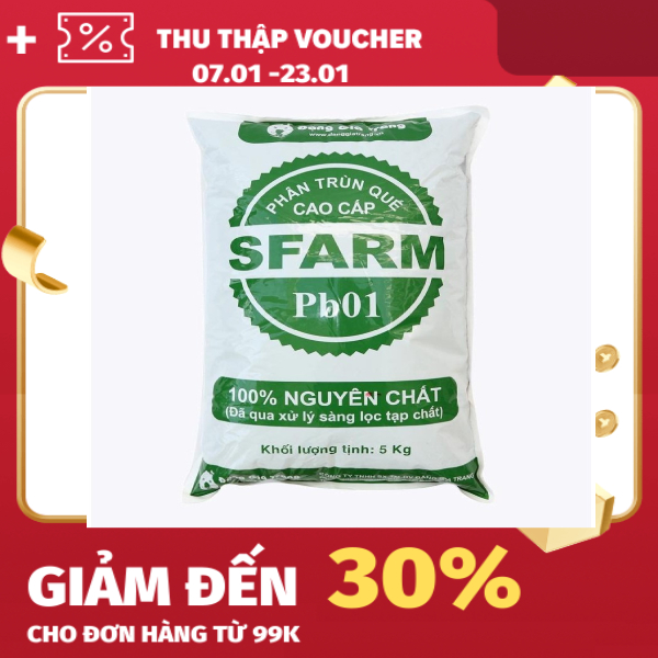 Phân trùn quế Sfarm gói 5kg dùng cho rau sạch, đất tơi xốp, xanh lá, giàu đạm N, hữu cơ (Vườn Sài Gòn - Vuon Sai Gon)