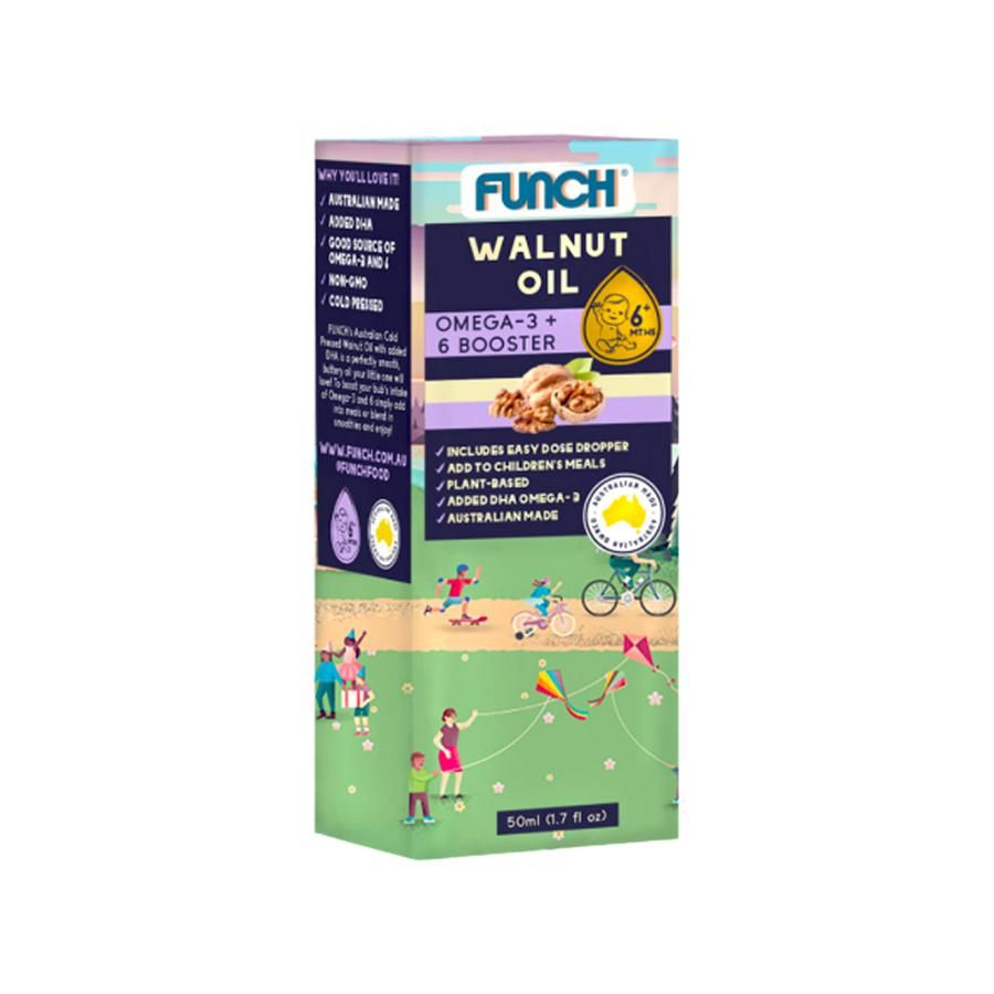 Dầu óc chó bổ sung DHA Omega 3 FUNCH cho bé ăn dặm dạng nhỏ giọt chai drop