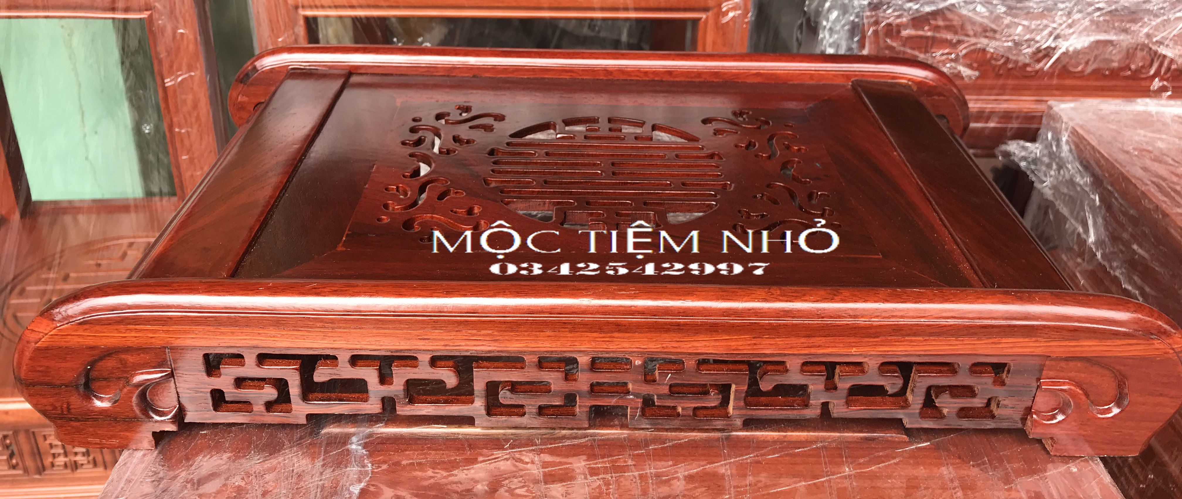 Khay Trà Gỗ Hương Chiện Khay Trà Cuốn Thư Gỗ Hương