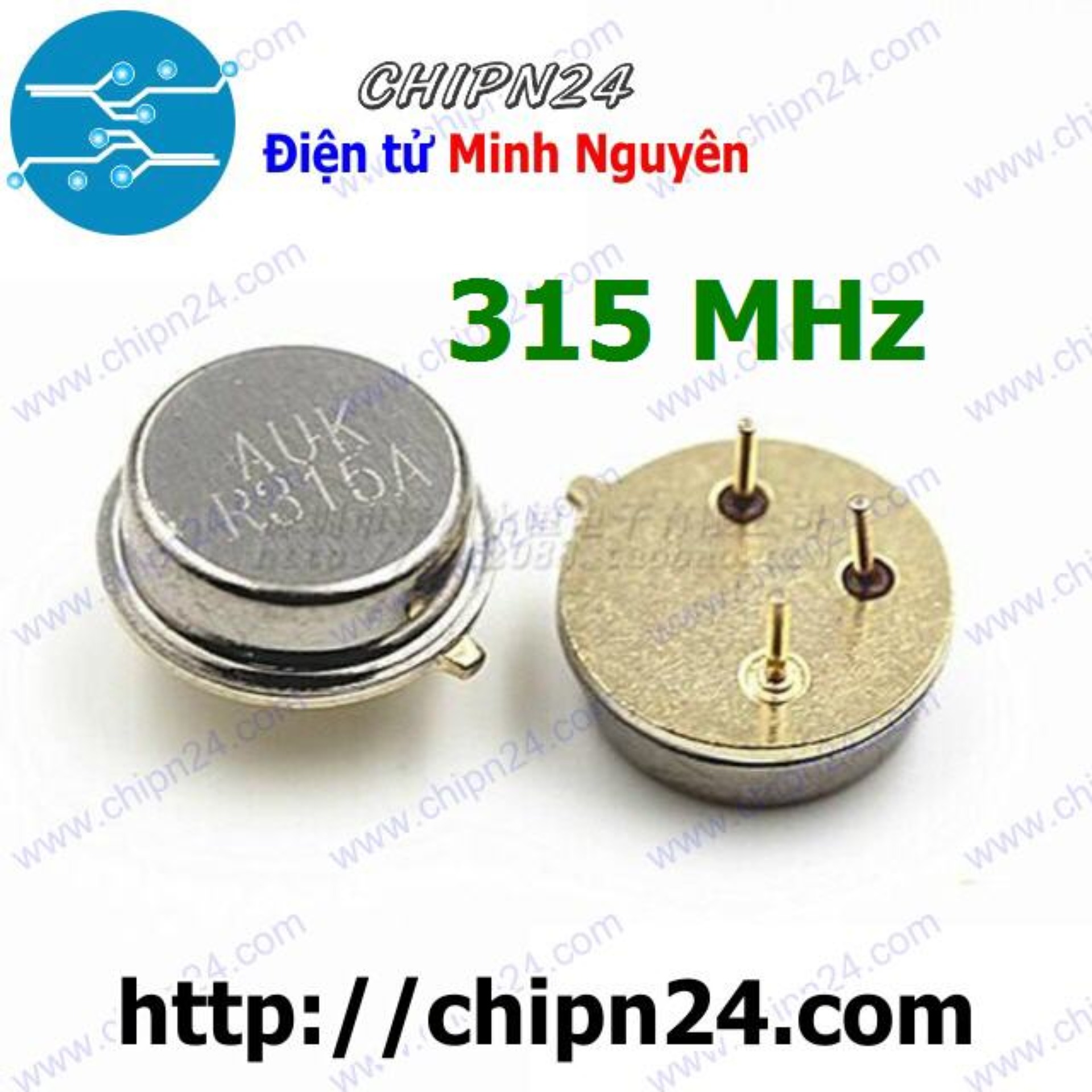 [2 con] (KG2) Thạch anh RF 315M tròn (315MHz 315)