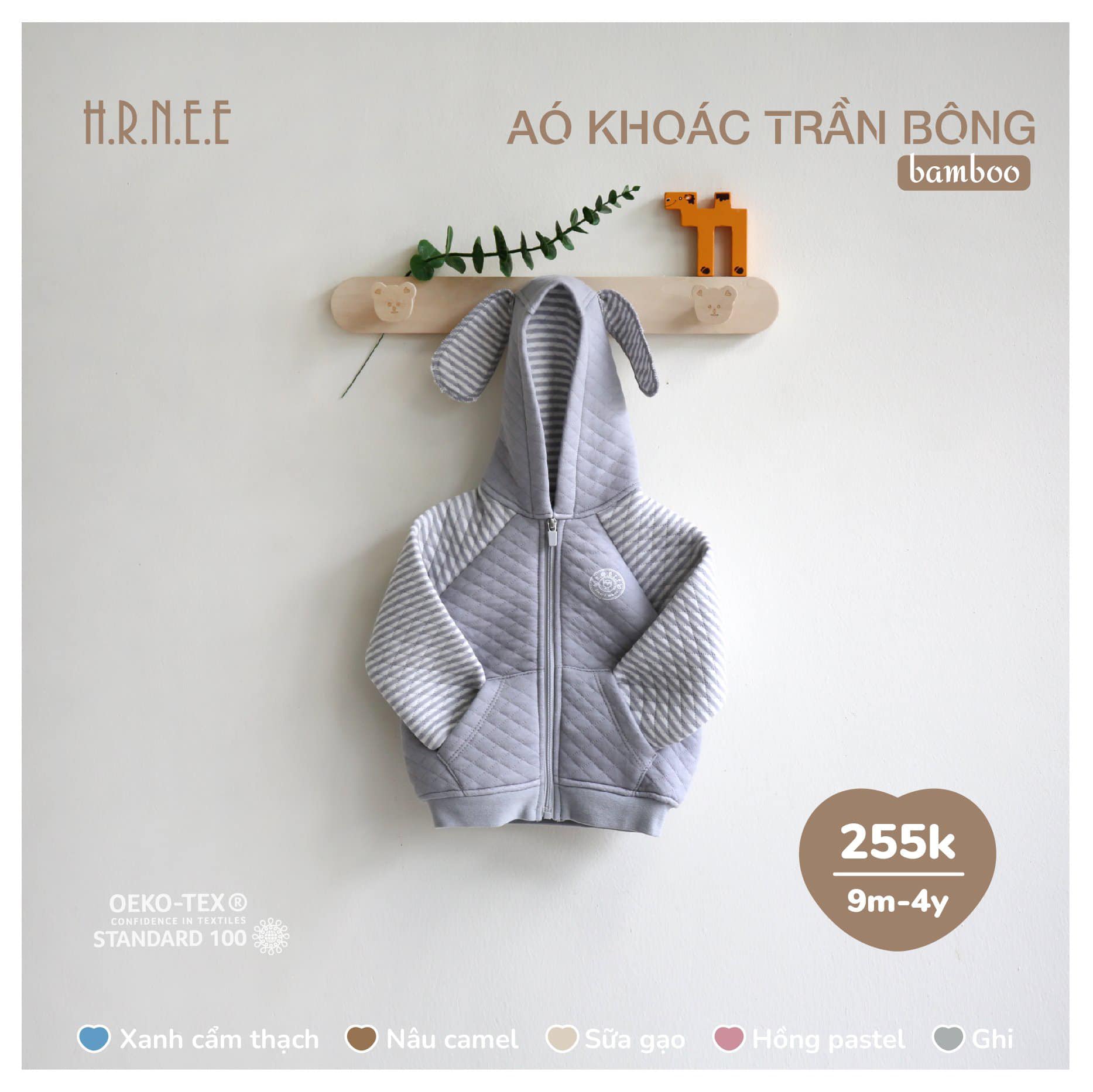 Áo khoác trần bông Hrnee