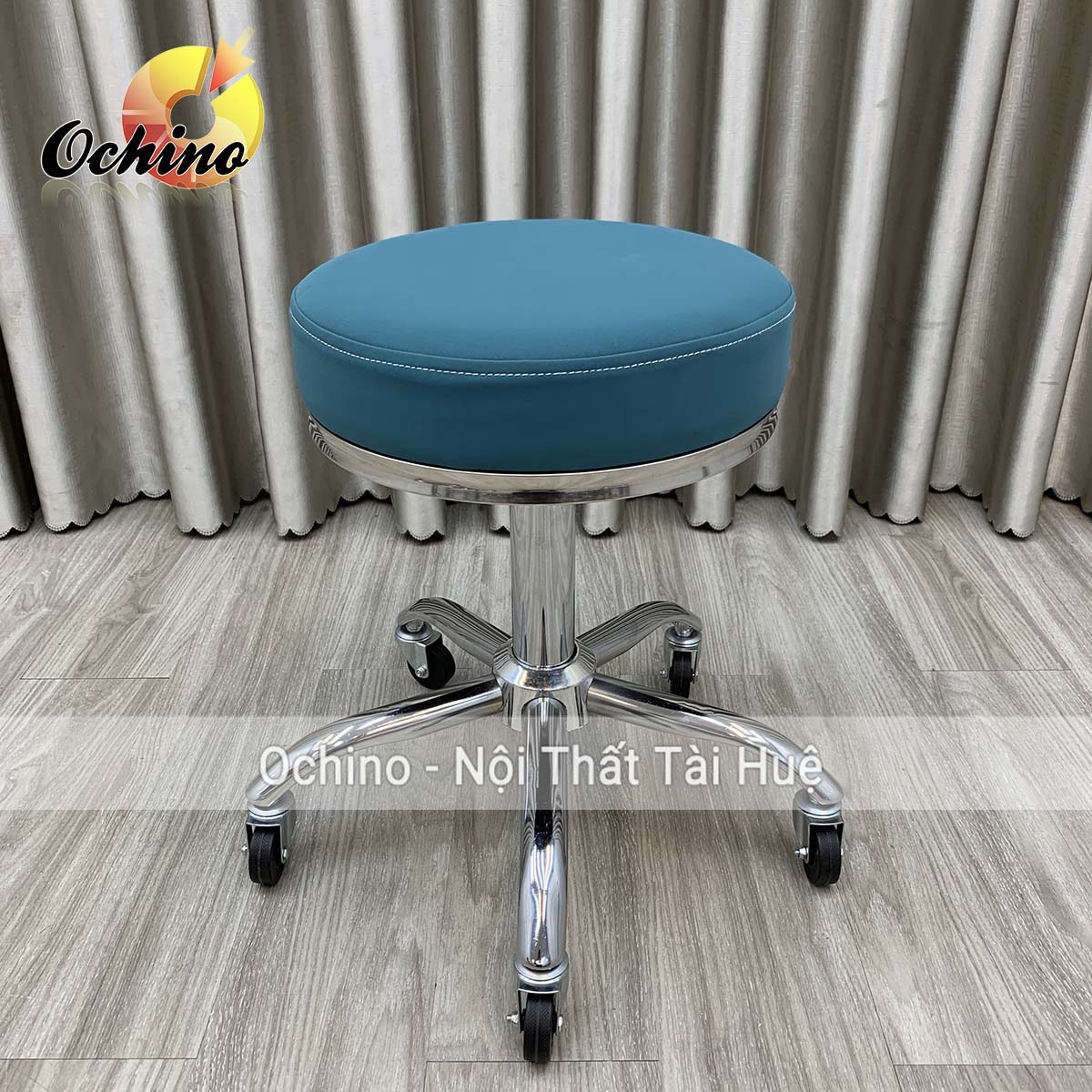 Ghế xoay chân nhện cao cấp đệm da tròn trơn dùng trong spa thẫm mỹ viện ghế xoay 306 độ chân nhện