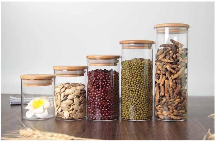 Lọ thủy tinh borosilicate nắp gỗ 450ml