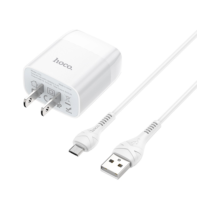 Bộ Sạc Nhanh Cổng Lightning C73 2.4A 2 USB