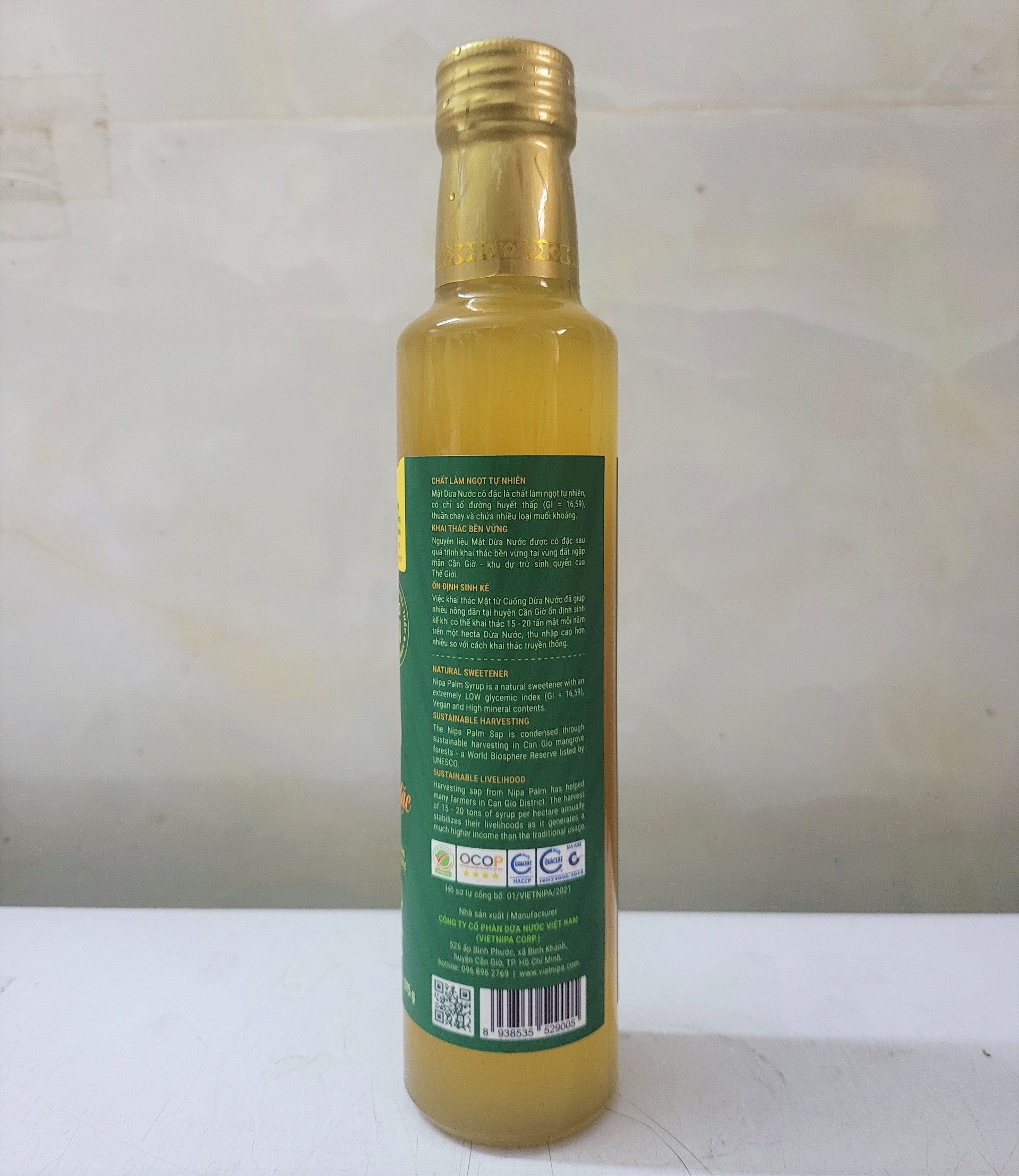 [Chai 375g] MẬT DỪA NƯỚC CÔ ĐẶC (Đường ăn kiêng tự nhiên) [VN] VIETNIPA Nipa Palm Syrup