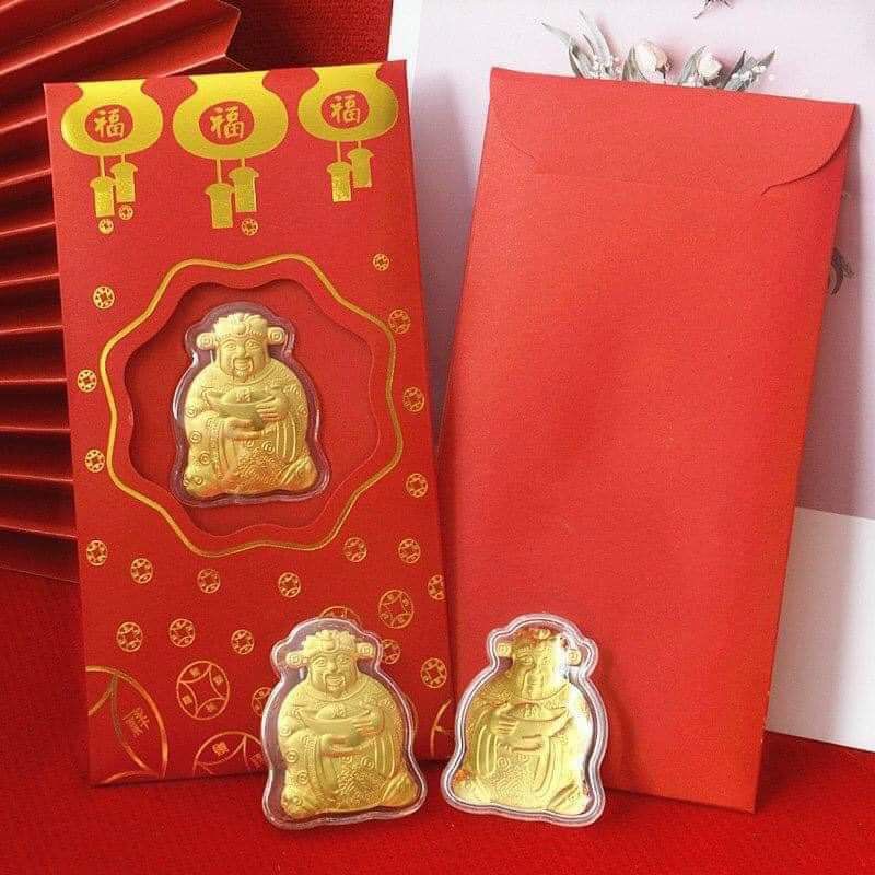 Bao lì xì đỏ thần tài vàng