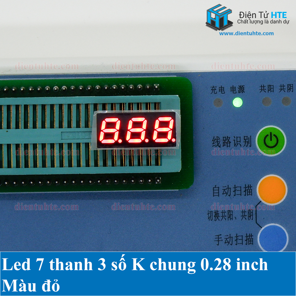 Bộ 2 Led 7 thanh 3 số K chung 0.28 inch - Màu đỏ