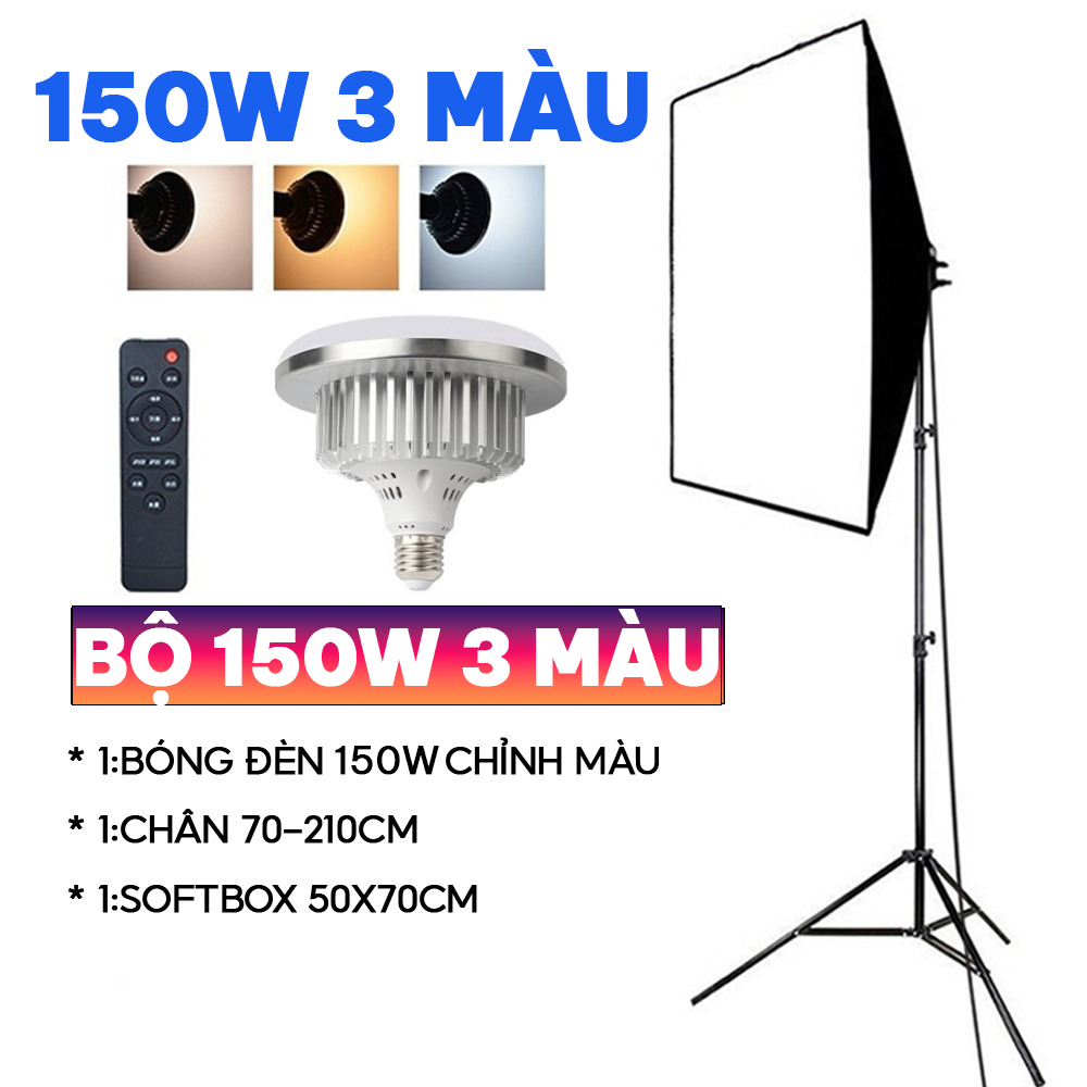 (HCM)Bộ KIT studio kèm softbox 50x70 có chân đèn hỗ trợ hắt sáng chụp ảnh sản phẩm