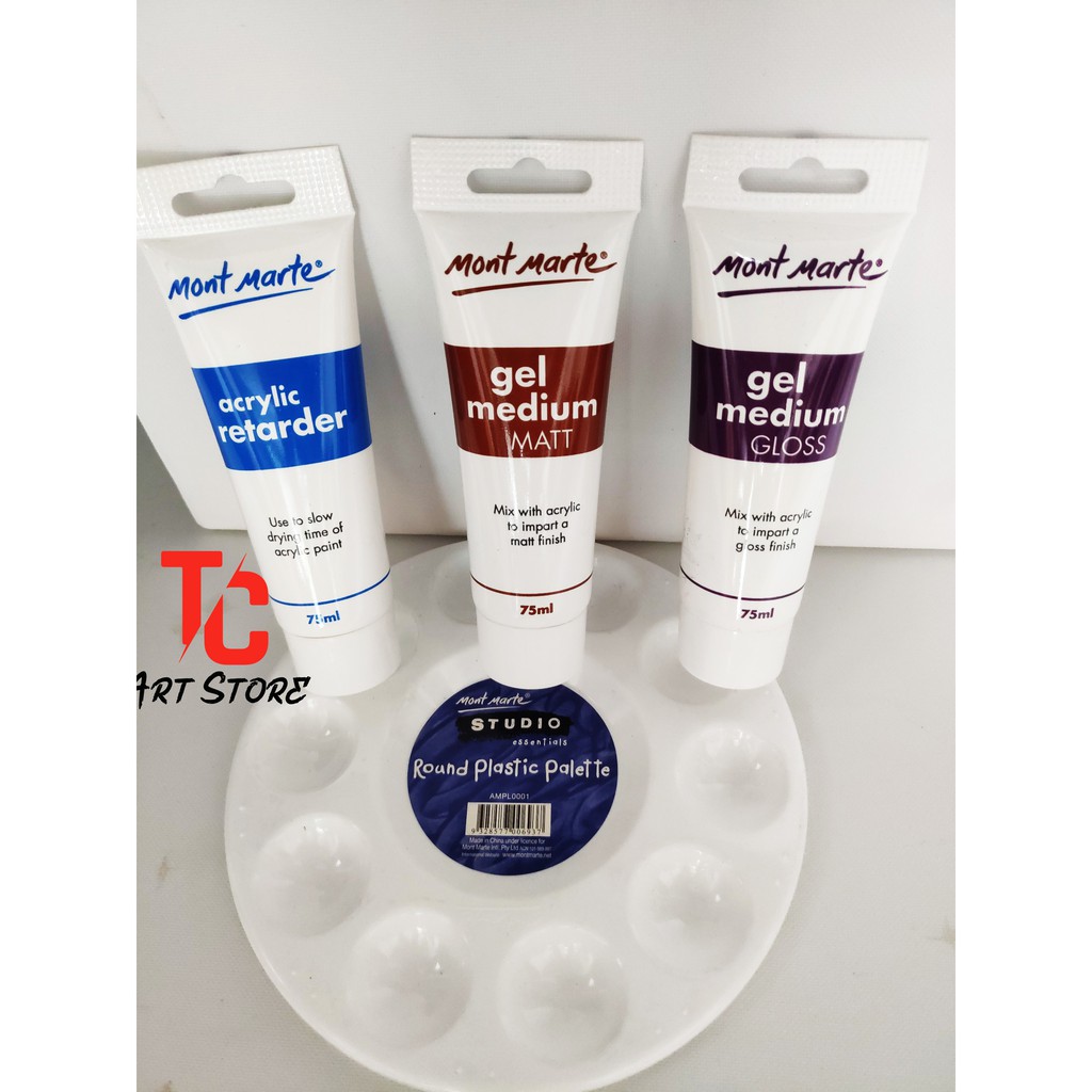 Dung Dịch Pha Màu Medium Acrylic Mont Marte Gloss/Matt/Retarder (Tuýp 75Ml)