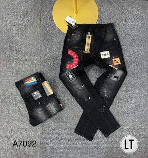 Quần jean nam dài hàng Quảng Châu cao cấp có khóa kéo Zip thêu Logo D2 thumbnail