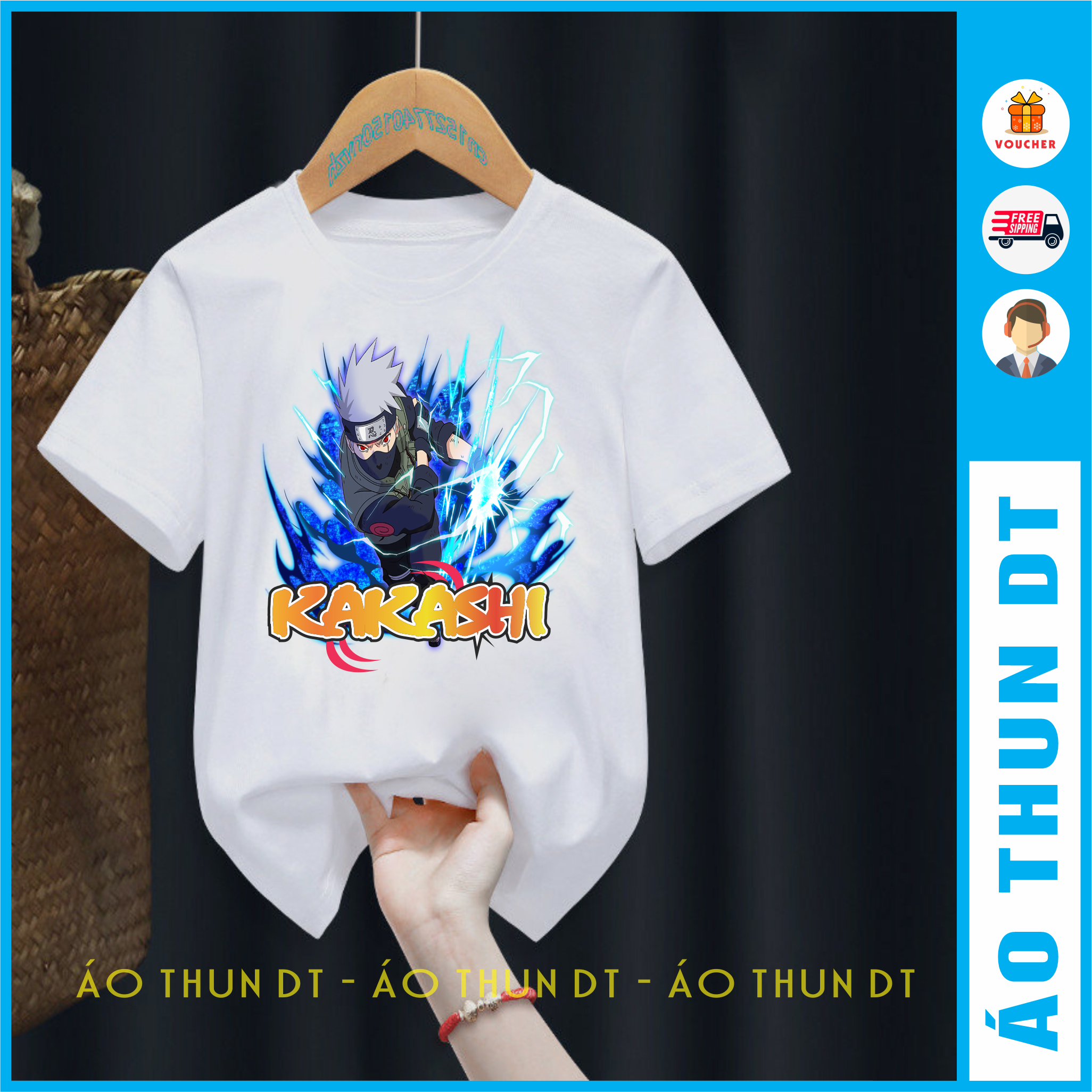 Áo thun in hình Kakashi - Naruto