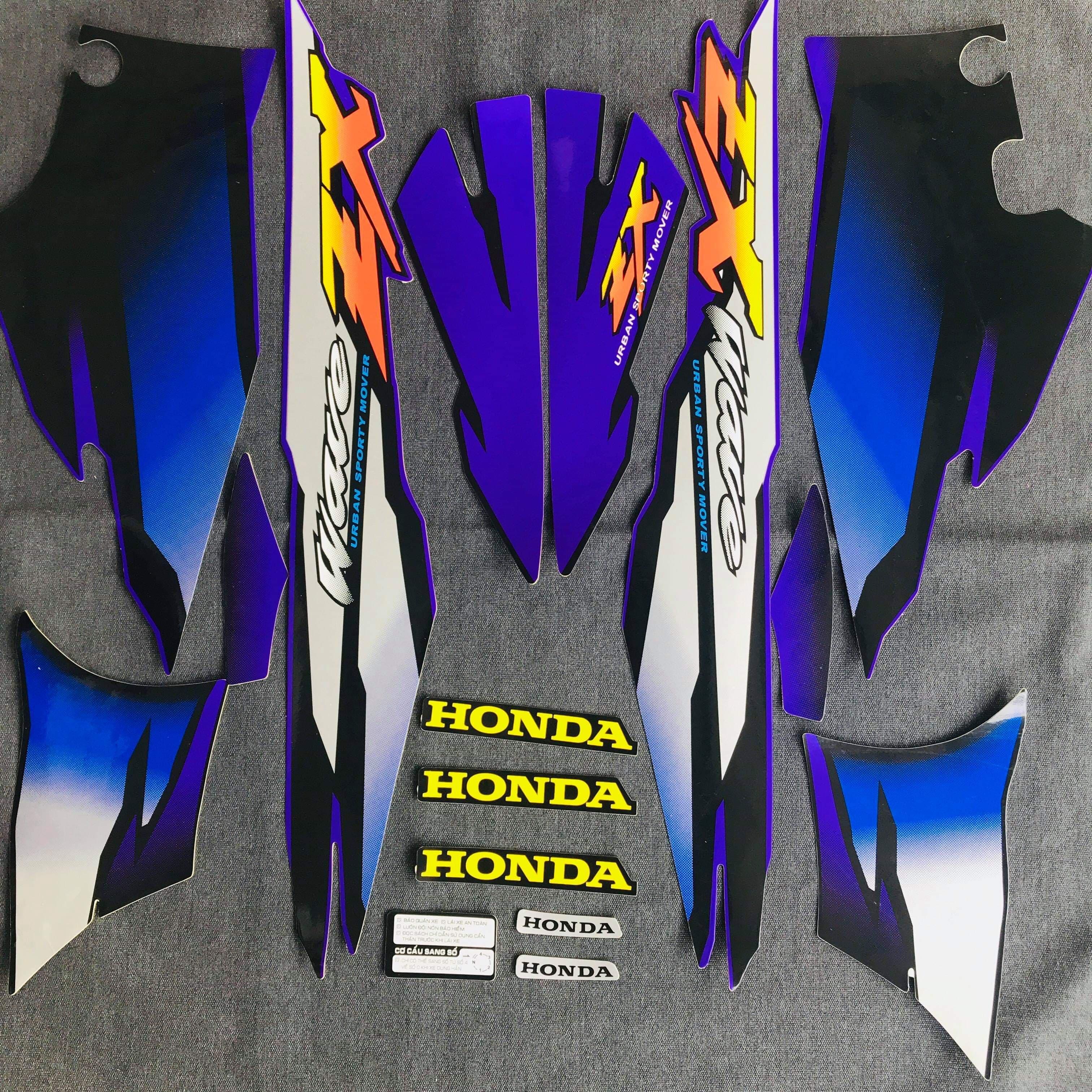 [HCM]Bộ tem cực chất cho xe WAVE ZX siêu nét 3 lớp ( MÀU TÍM)